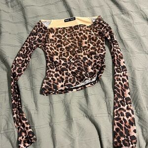 SHEIN Leopard Print Long Sleeve Top